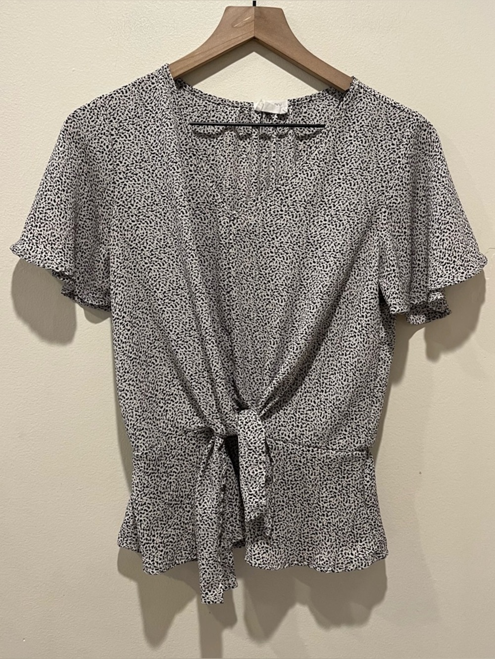Sienna Sky Black and White Animal Print Spot Blouse Top - Women’s Size Small